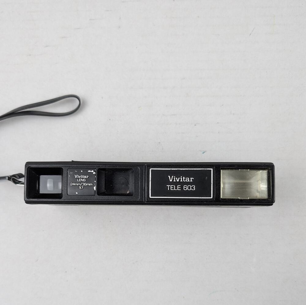 Vivitar Tele 603 35mm Film Camera Slim Point & Shoot Flash Untested